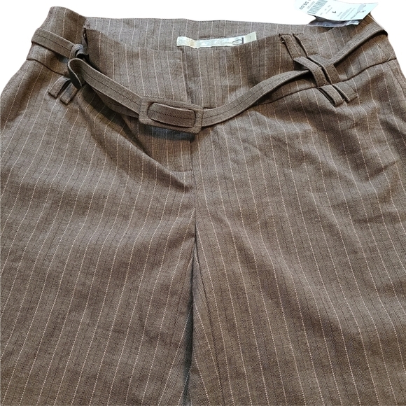NEW Dynamite brown belted plaid gaucho capri pants - Picture 4 of 8